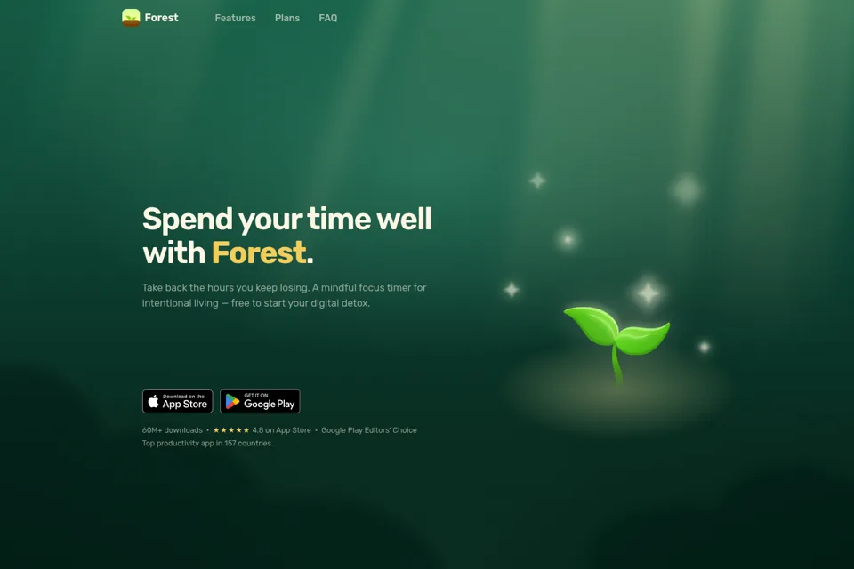 Aperçu de la landing page