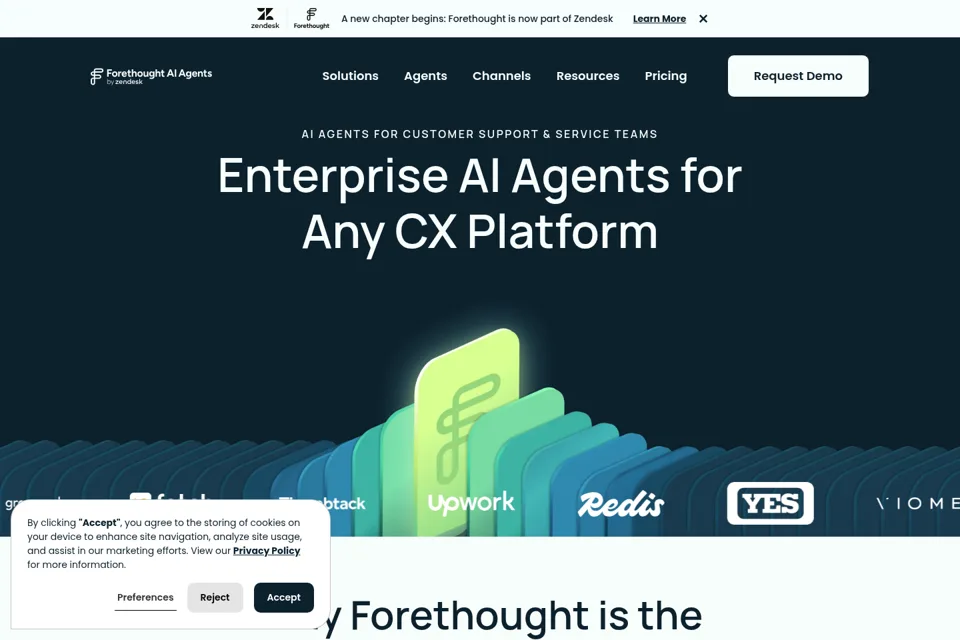 Aperçu de la landing page