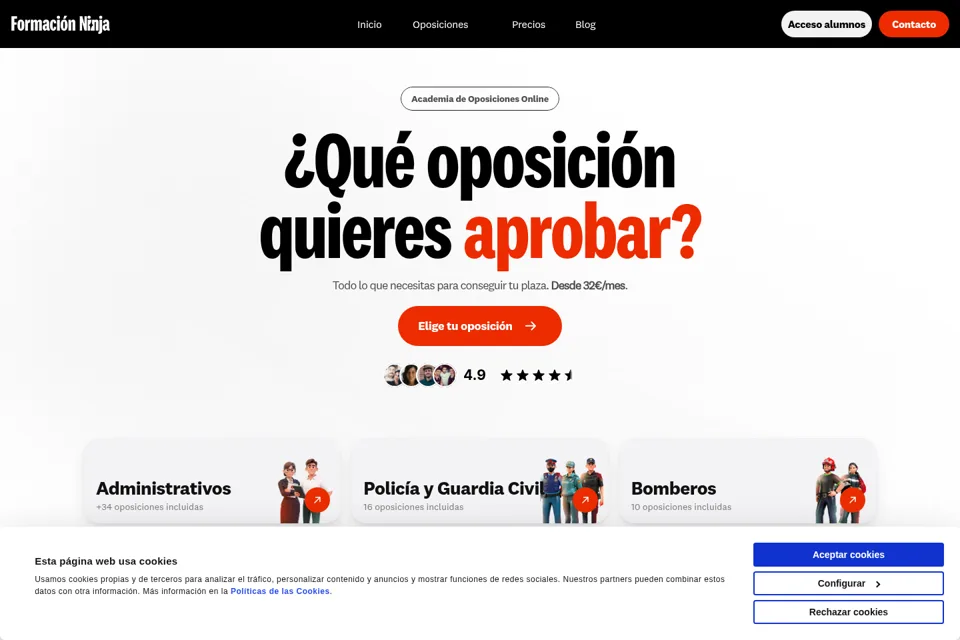 Aperçu de la landing page