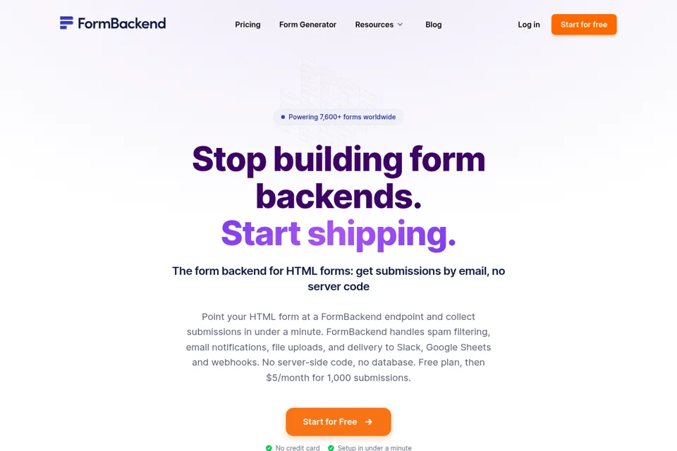 Landing page preview