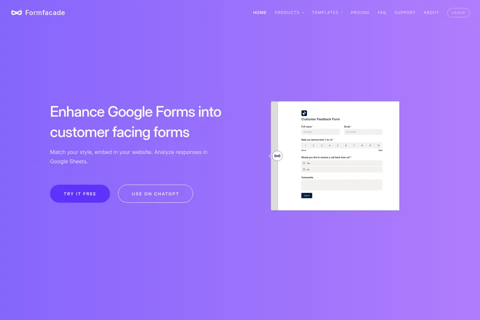 Landing page preview