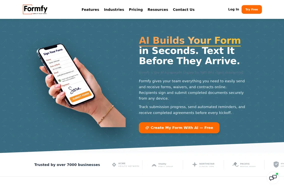 Aperçu de la landing page