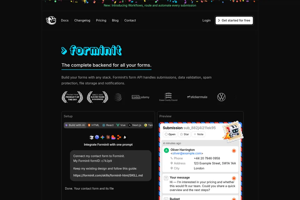 Landing page preview