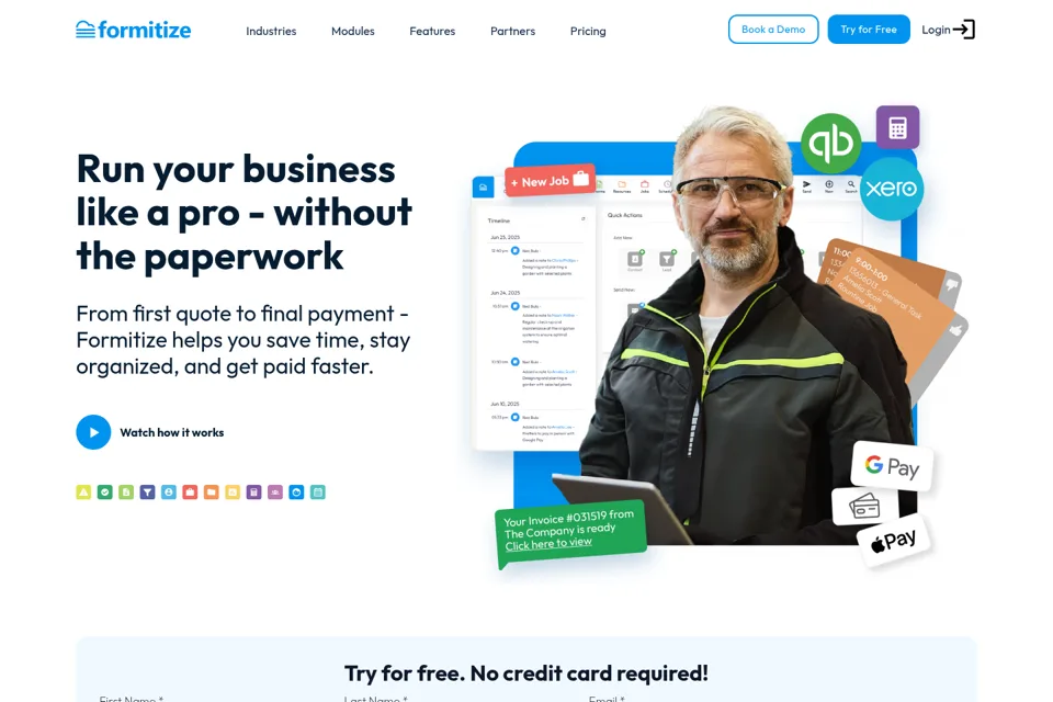Aperçu de la landing page