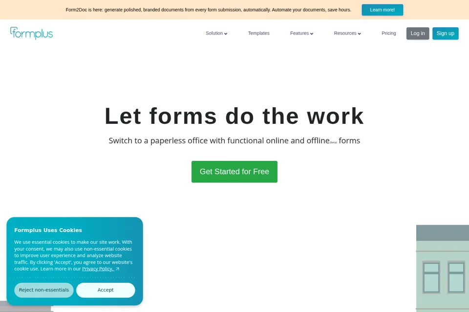 Aperçu de la landing page