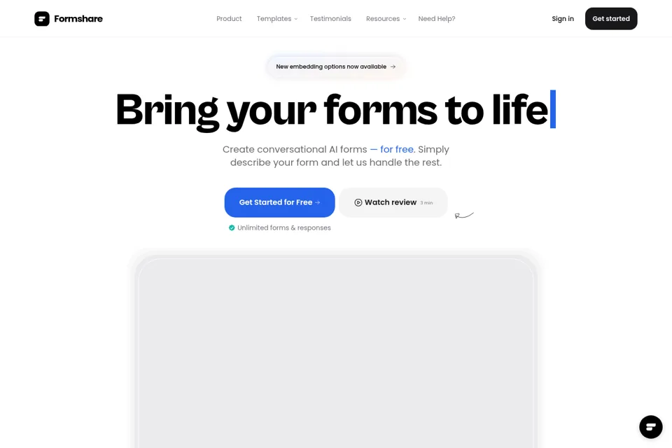 Landing page preview