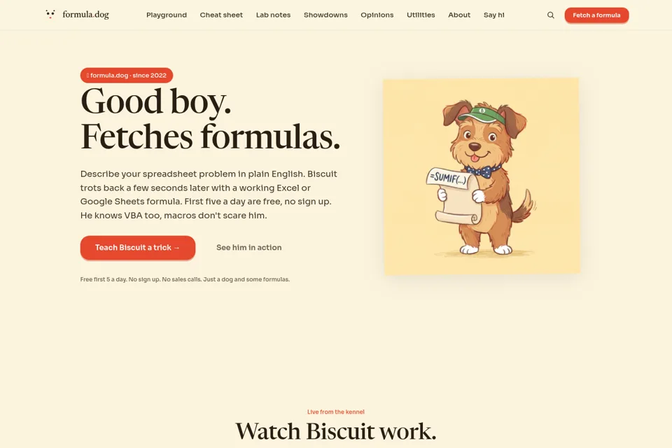 Aperçu de la landing page