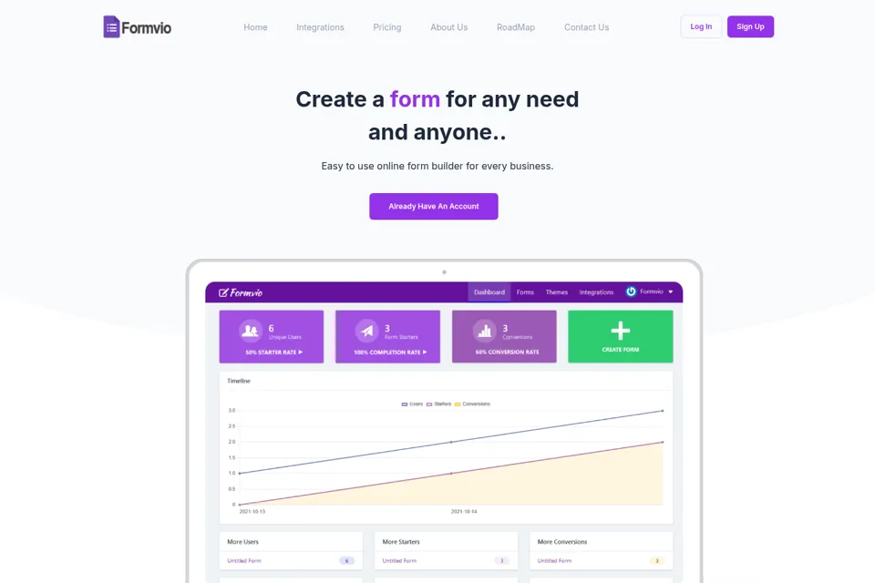 Aperçu de la landing page