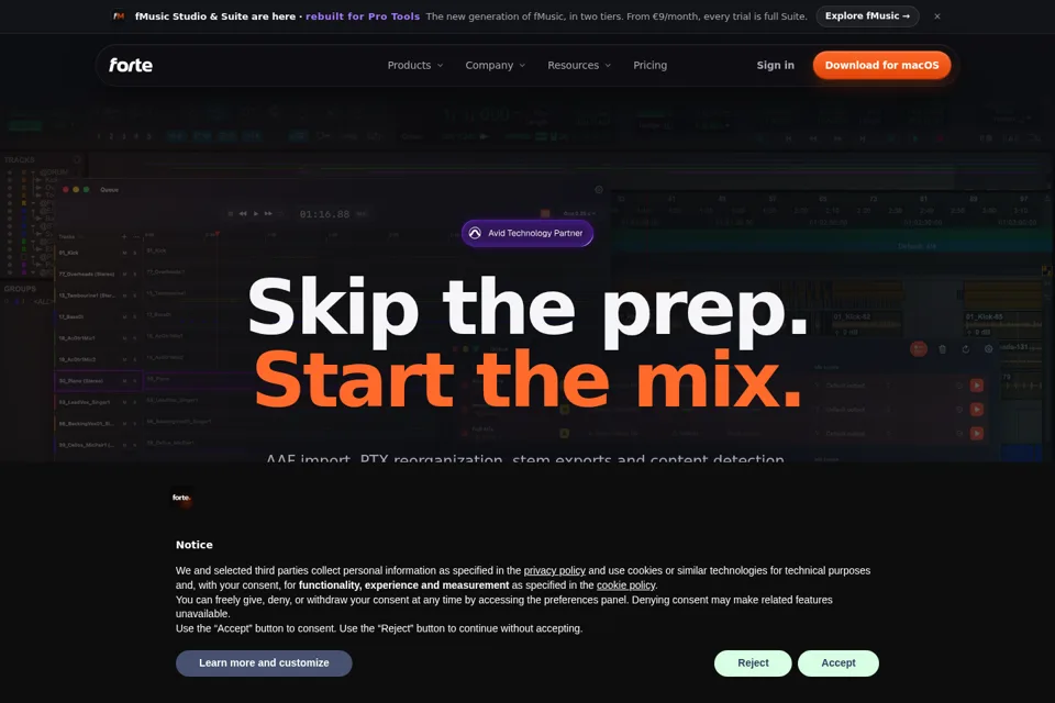 Aperçu de la landing page