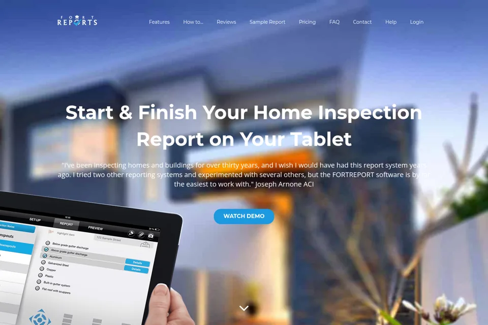 Aperçu de la landing page
