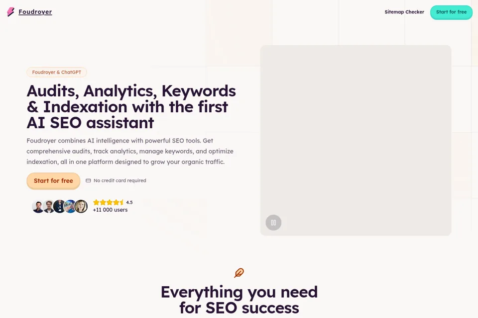 Aperçu de la landing page