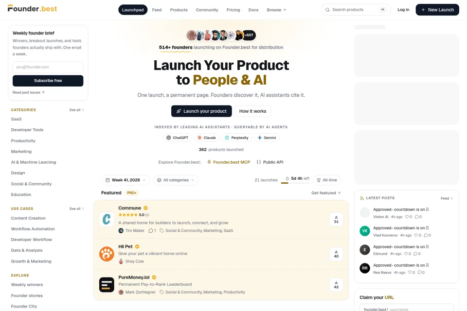 Aperçu de la landing page