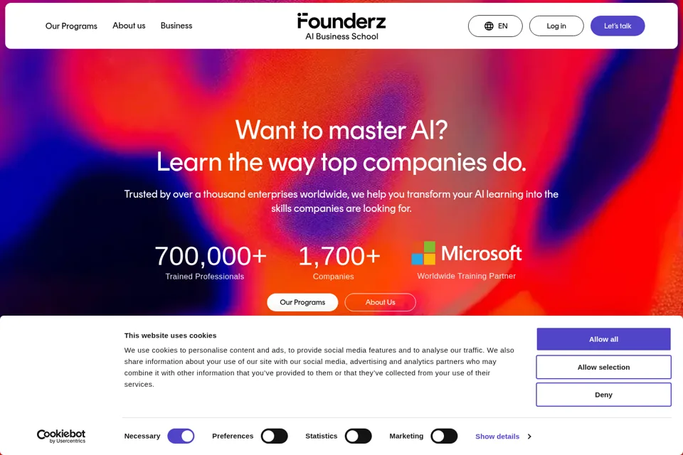 Aperçu de la landing page