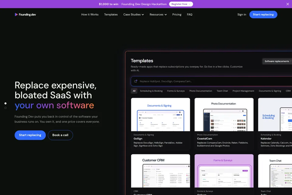Aperçu de la landing page