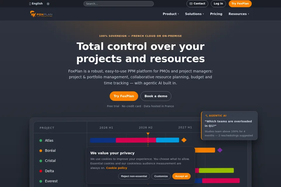 Aperçu de la landing page