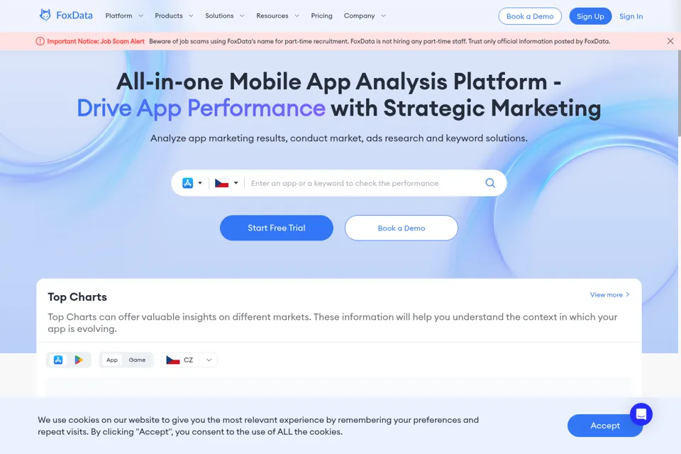 Aperçu de la landing page