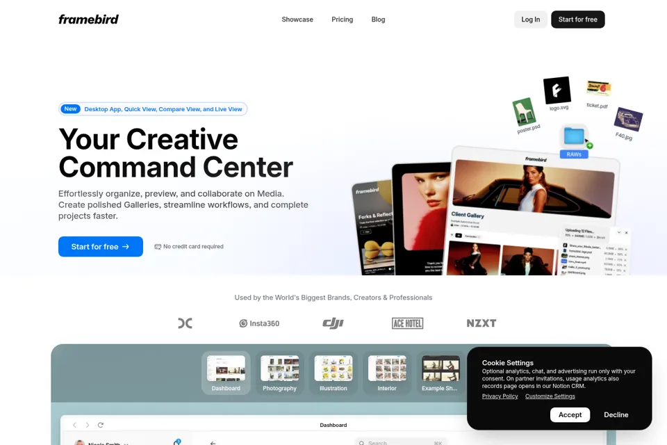 Aperçu de la landing page