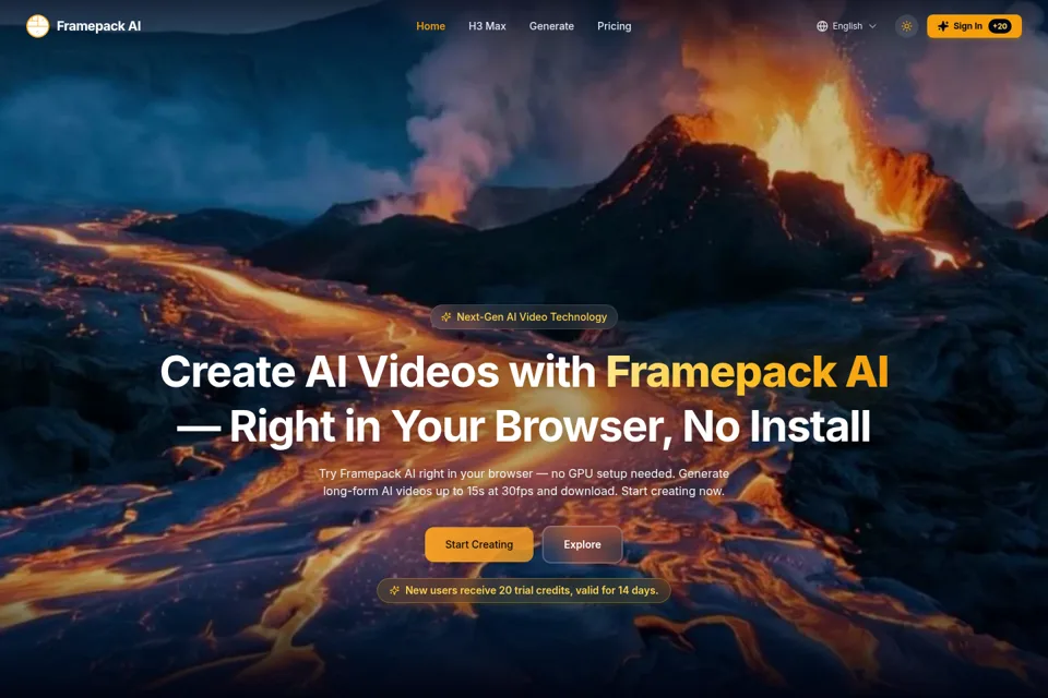 Aperçu de la landing page