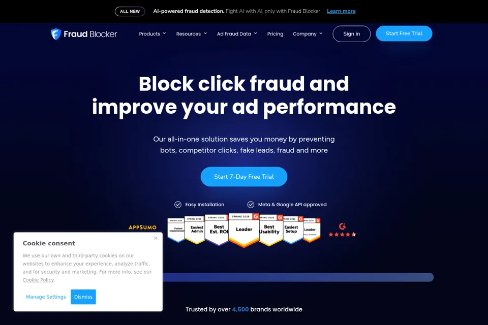 Aperçu de la landing page