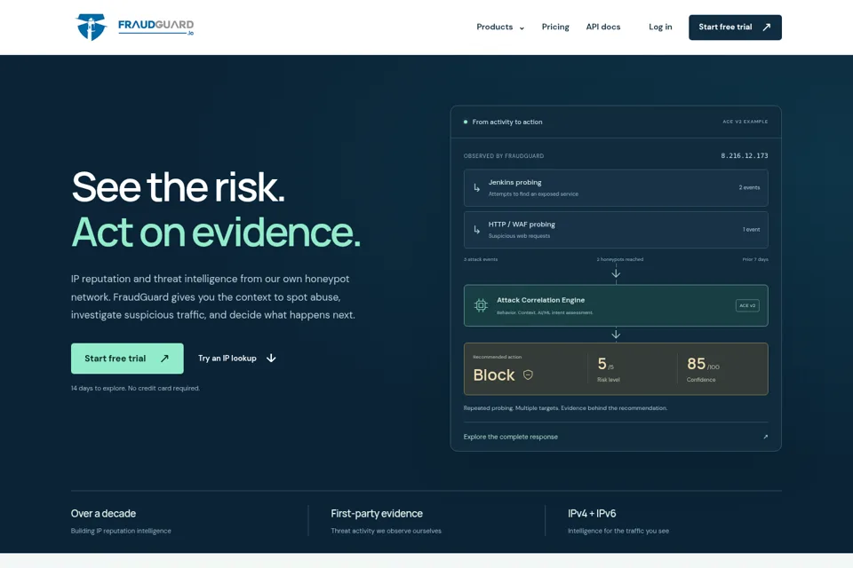Aperçu de la landing page