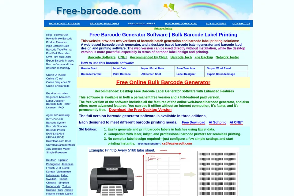 Aperçu de la landing page