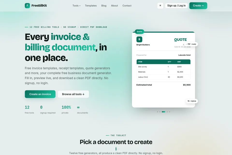 Landing page preview
