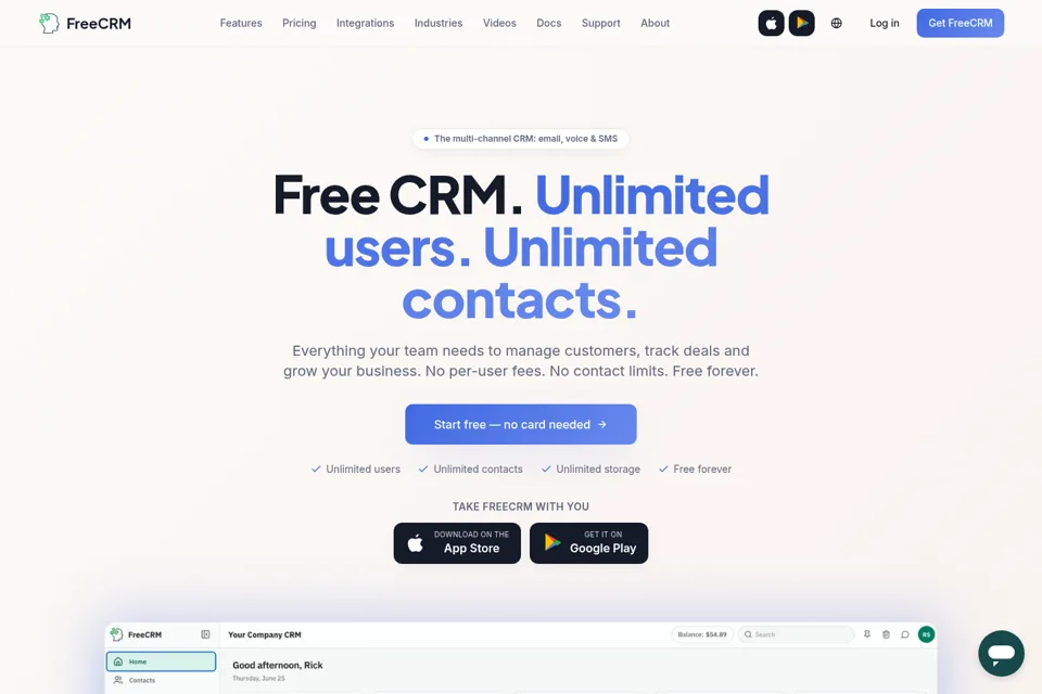 Aperçu de la landing page