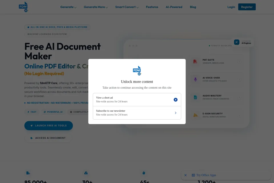 Landing page preview