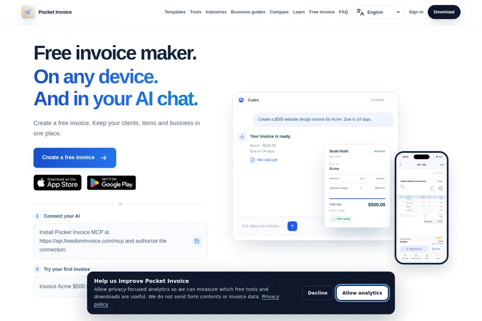 Landing page preview