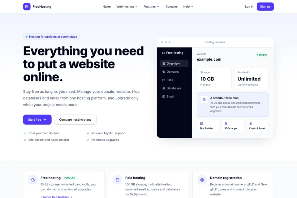 Landing page preview