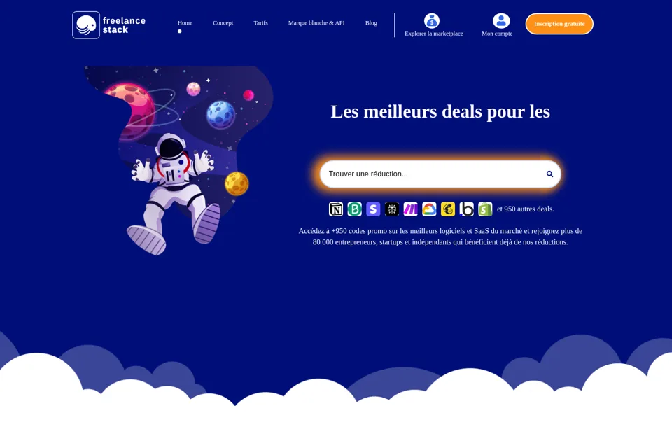 Aperçu de la landing page
