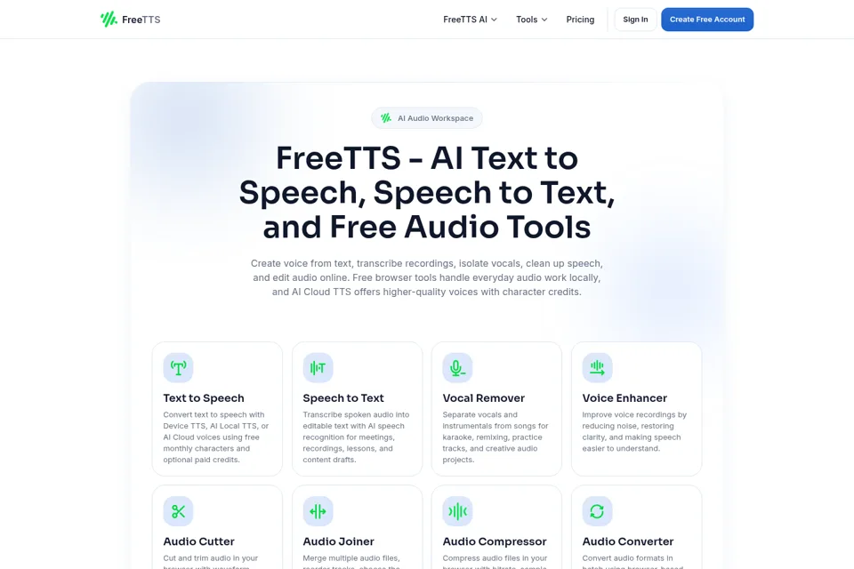 Aperçu de la landing page