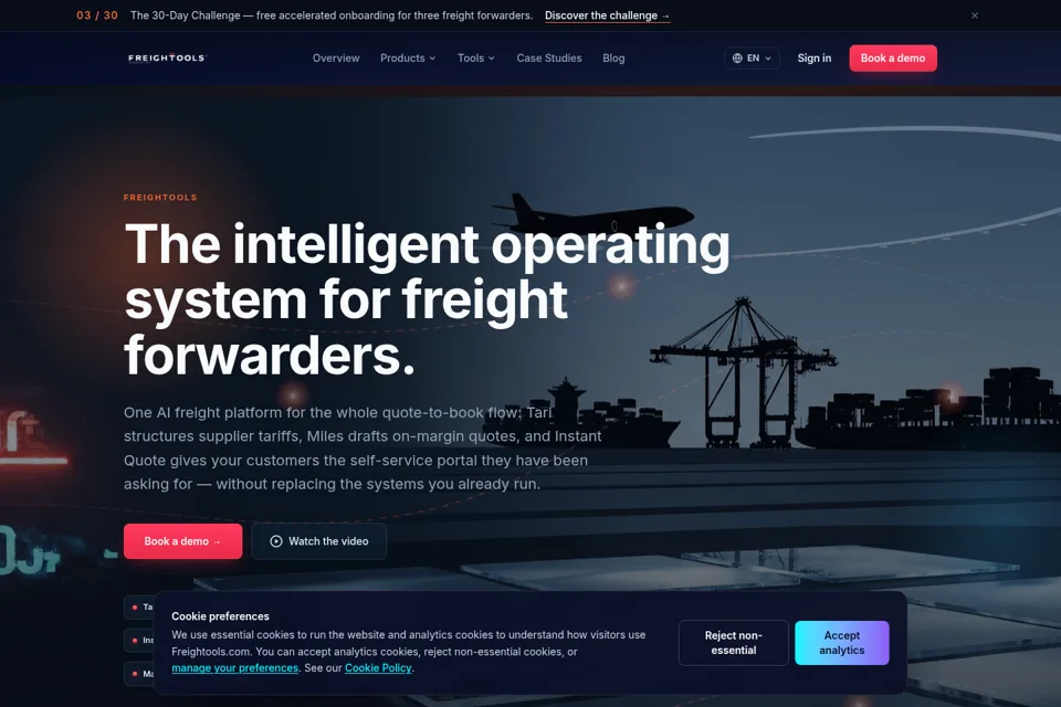 Aperçu de la landing page