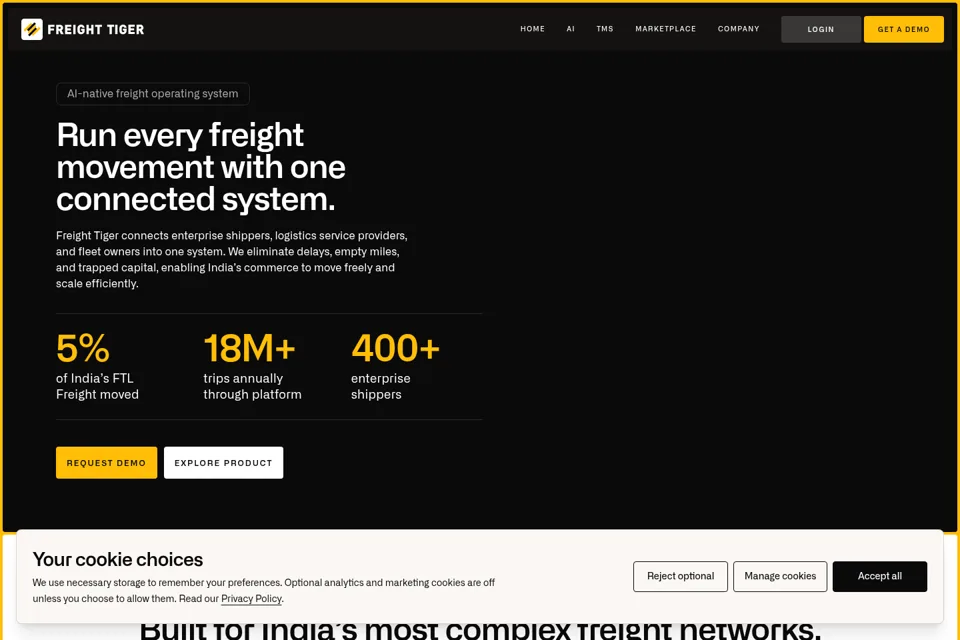 Aperçu de la landing page