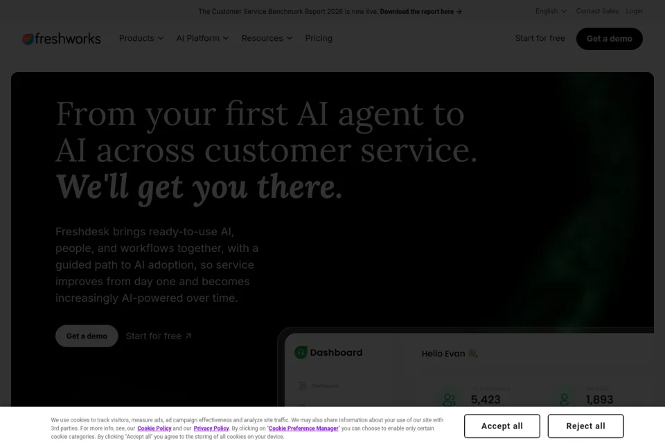 Aperçu de la landing page