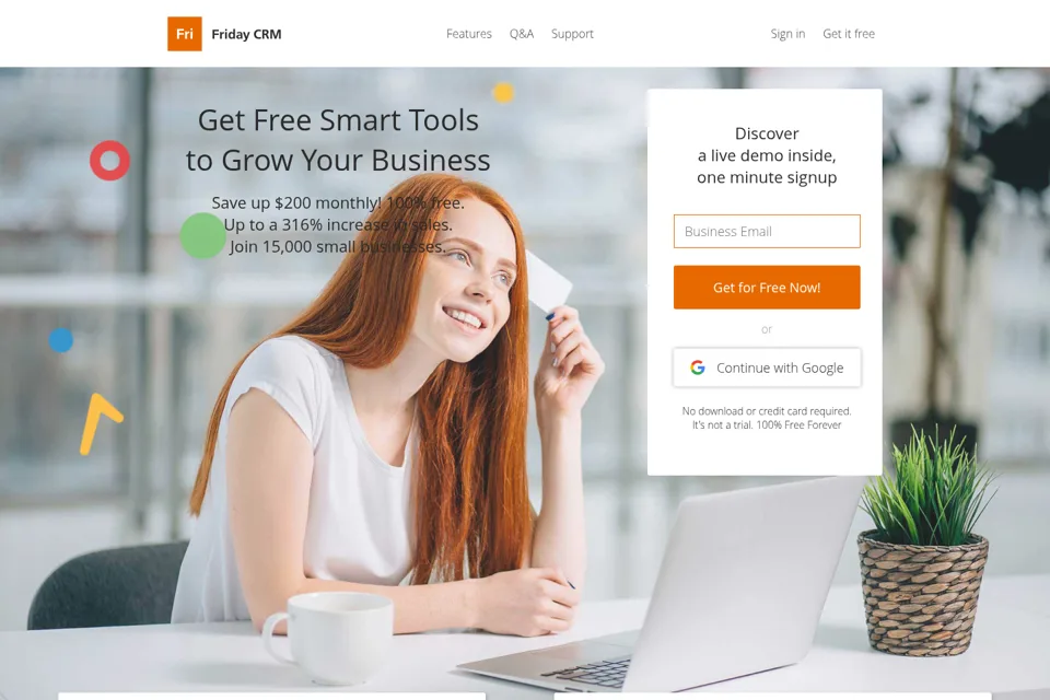 Aperçu de la landing page