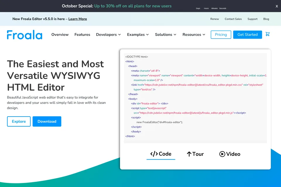 Aperçu de la landing page