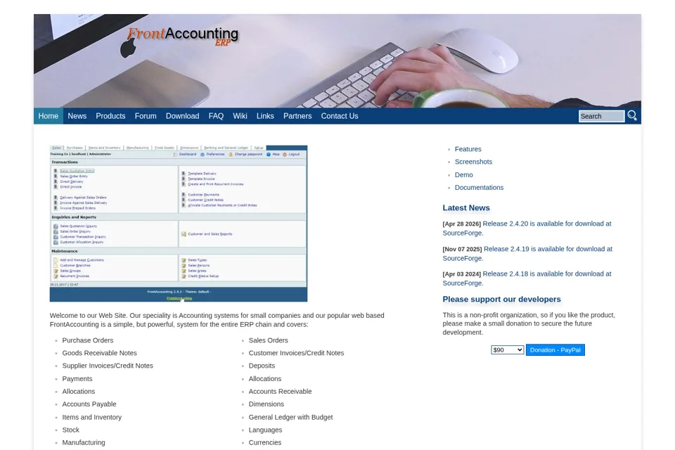 Aperçu de la landing page