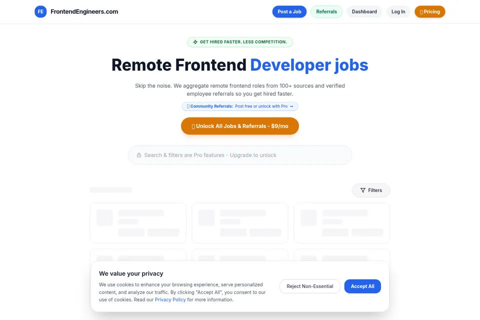 Landing page preview
