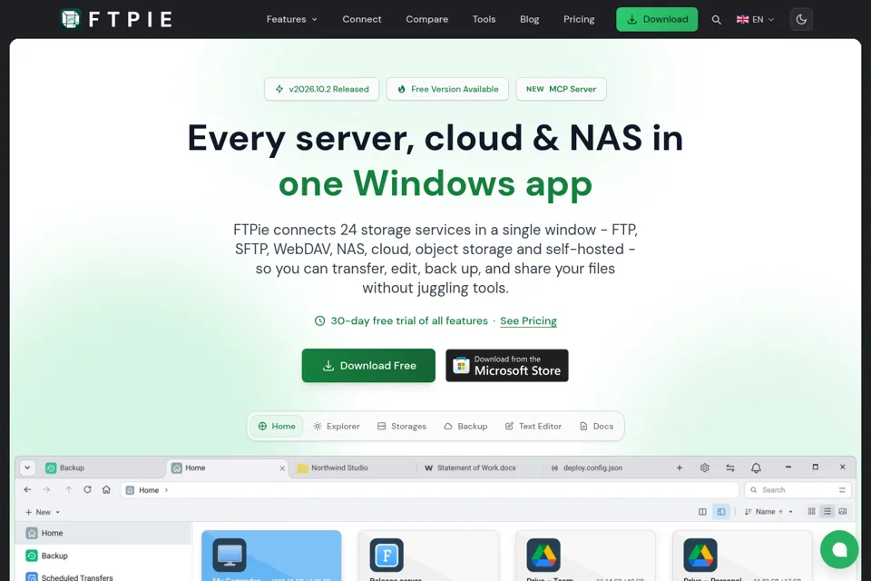 Aperçu de la landing page