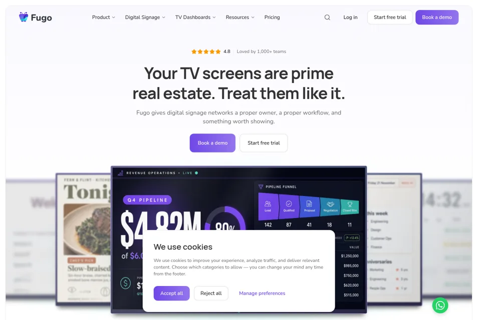 Aperçu de la landing page