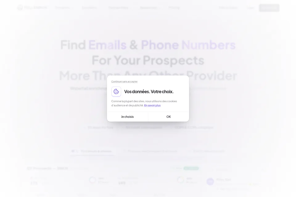 Aperçu de la landing page