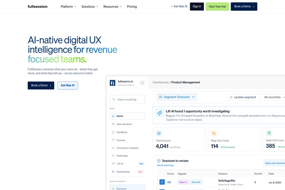 Aperçu de la landing page