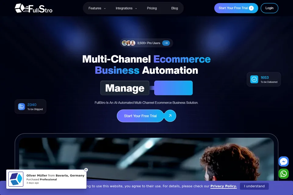 Aperçu de la landing page