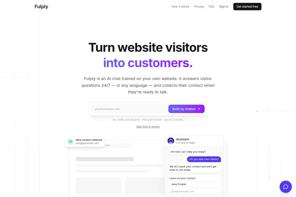 Aperçu de la landing page