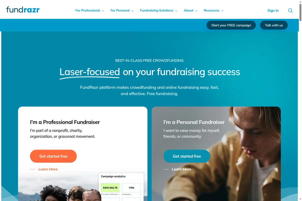 Landing page preview