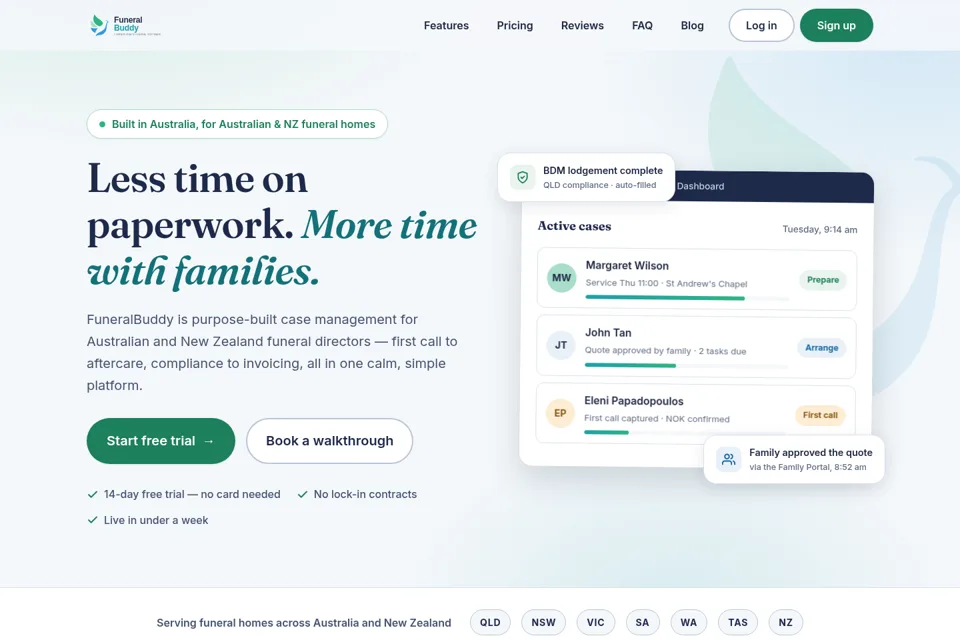 Aperçu de la landing page