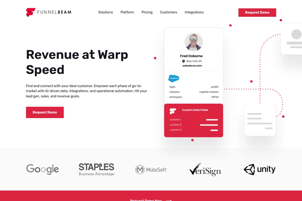 Aperçu de la landing page