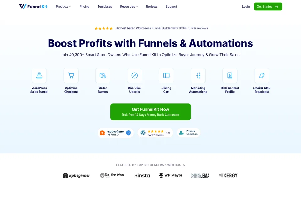 Aperçu de la landing page