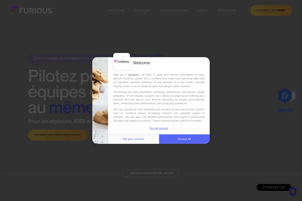 Aperçu de la landing page